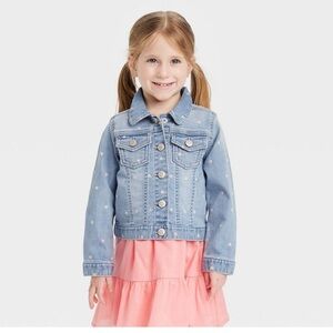 Oshkosh b’gosh Denim Heart Print Jean Jacket for Girls size 5t
